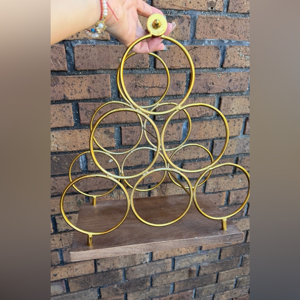 Gold Circular wine shelves